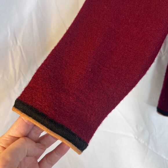 Koret Vintage 100% Wool Embroidered Full Zip Fall Sweater Sz Large Thanksgiving - Picture 6 of 8